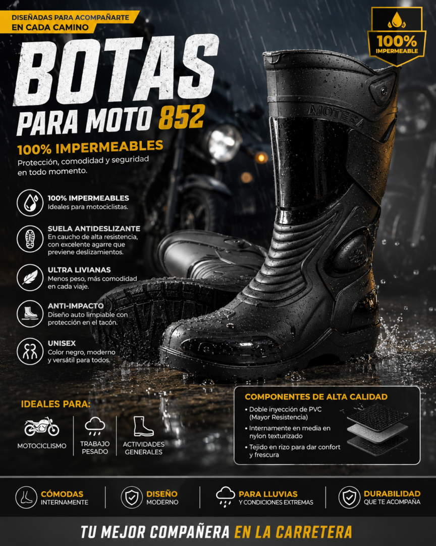 Bota caucho motero - Imagen 2