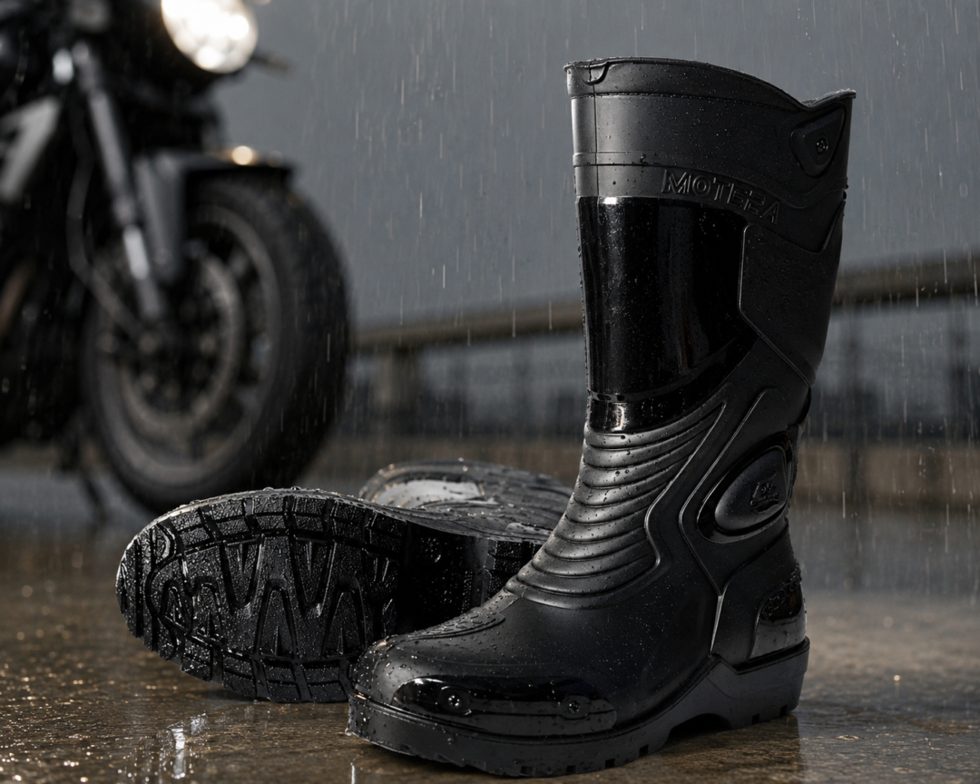 Bota caucho motero