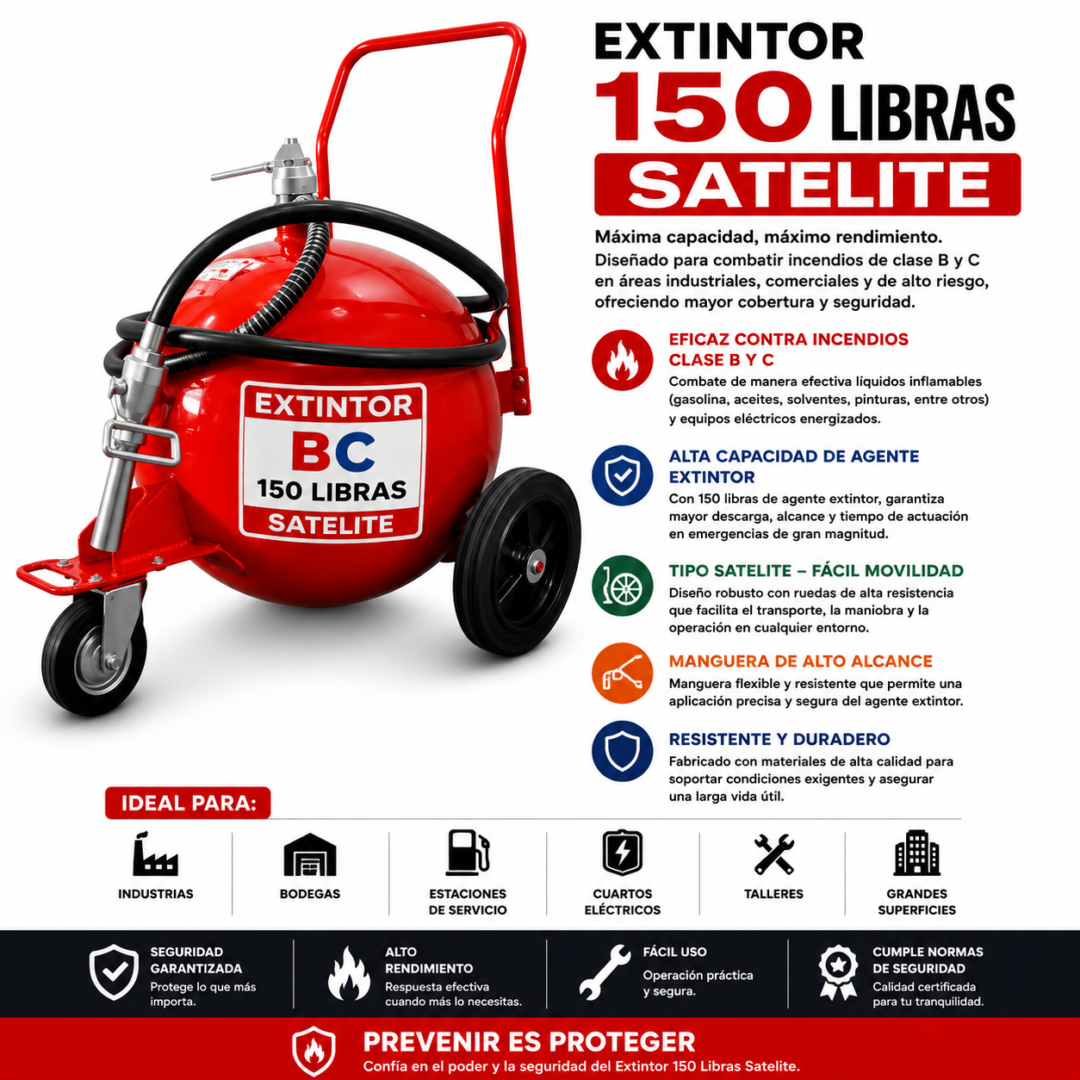 Extintor BC 150 libras Satelite