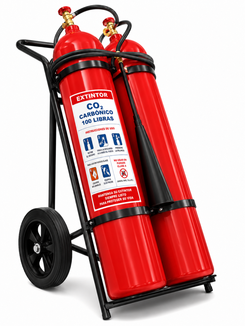 Extintor CO2 100 libras en acero